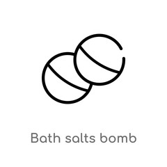 outline bath salts bomb vector icon. isolated black simple line element illustration from beauty concept. editable vector stroke bath salts bomb icon on white background