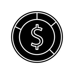 currency shares icon. Element of finance and chart for mobile concept and web apps icon. Glyph, flat icon for website design and development, app development