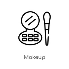 outline makeup vector icon. isolated black simple line element illustration from birthday party and wedding concept. editable vector stroke makeup icon on white background