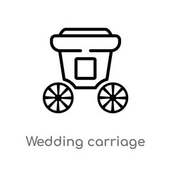 outline wedding carriage vector icon. isolated black simple line element illustration from birthday party and wedding concept. editable vector stroke wedding carriage icon on white background