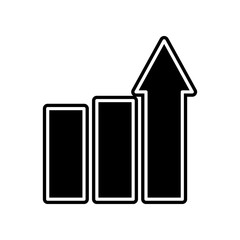 chart with arrow icon. Element of finance and chart for mobile concept and web apps icon. Glyph, flat icon for website design and development, app development