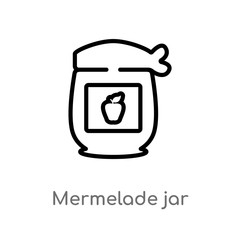 outline mermelade jar vector icon. isolated black simple line element illustration from bistro and restaurant concept. editable vector stroke mermelade jar icon on white background