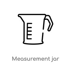 outline measurement jar vector icon. isolated black simple line element illustration from bistro and restaurant concept. editable vector stroke measurement jar icon on white background