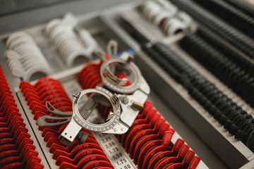 Ophthalmological equipment - sets of trial spectacle lenses.