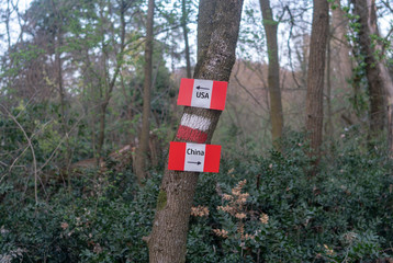 USA and CHINA trade war concept