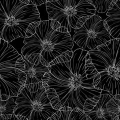 Color pattern with flowers poppy. Lace surface design