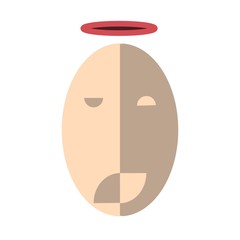 sad and funny mask with nimbus color illustration