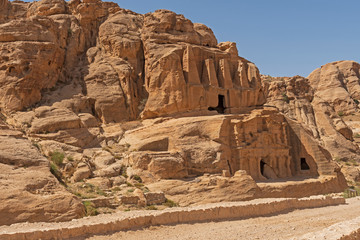 Ancient Tomb Carved from Rocks in the Desert