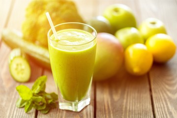 healthy juice made of freshly juiced fruits and vegetables