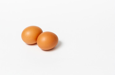 chicken egg on white background
