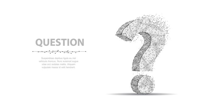 Question mark. 3d abstract vector illustration isolated on white background. Ask symbol.