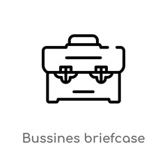 outline bussines briefcase vector icon. isolated black simple line element illustration from business concept. editable vector stroke bussines briefcase icon on white background