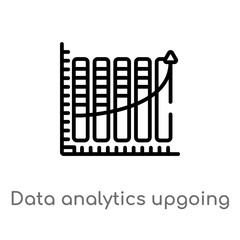 outline data analytics upgoing bars chart vector icon. isolated black simple line element illustration from business concept. editable vector stroke data analytics upgoing bars chart icon on white
