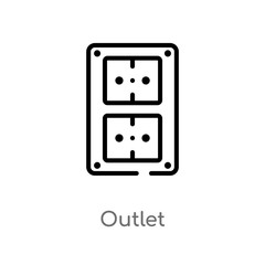 outline outlet vector icon. isolated black simple line element illustration from camping concept. editable vector stroke outlet icon on white background