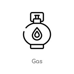 outline gas vector icon. isolated black simple line element illustration from camping concept. editable vector stroke gas icon on white background