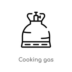 outline cooking gas vector icon. isolated black simple line element illustration from camping concept. editable vector stroke cooking gas icon on white background