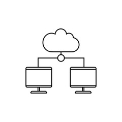 Cloud network sign. Cloud and computer icon