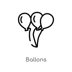 outline ballons vector icon. isolated black simple line element illustration from charity concept. editable vector stroke ballons icon on white background
