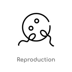 outline reproduction vector icon. isolated black simple line element illustration from chemistry concept. editable vector stroke reproduction icon on white background