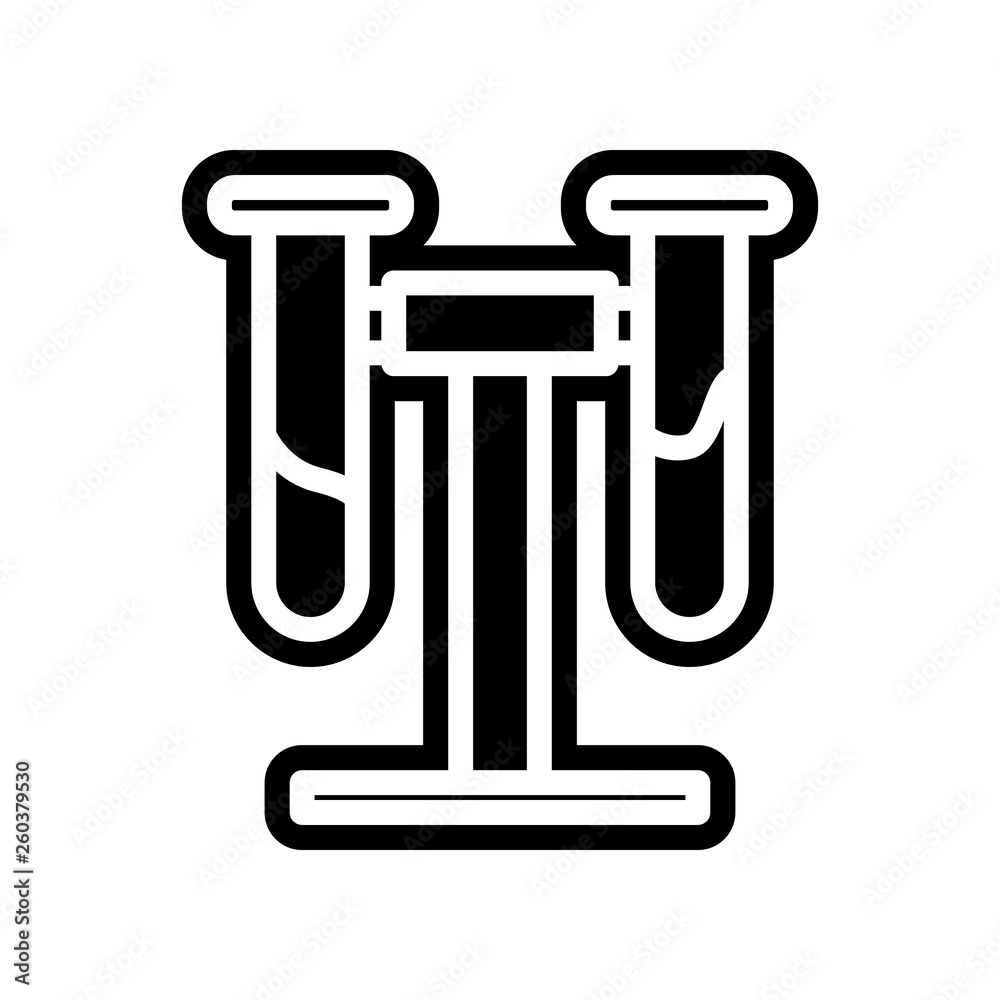Poster laboratory test tubes icon. element of science for mobile concept and web apps icon. glyph, flat ico