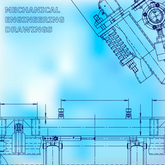 Computer aided design systems. Instrument-making drawings. Blue diagram. Corporate Identity