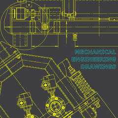 Computer aided design systems. Gray drawings. Blueprint. Corporate Identity