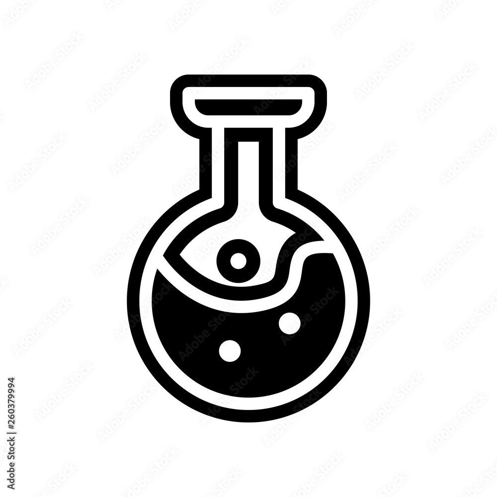 Aufkleber flask with chemical fluid icon. element of science for mobile concept and web apps icon. glyph, flat