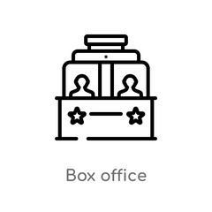 outline box office vector icon. isolated black simple line element illustration from cinema concept. editable vector stroke box office icon on white background