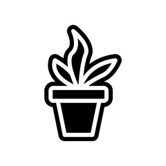 plant in the pot icon. Element of Science for mobile concept and web apps icon. Glyph, flat icon for website design and development, app development