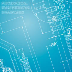 Blueprint, Sketch. Vector illustration. Cover. Corporate Identity. Blue and white