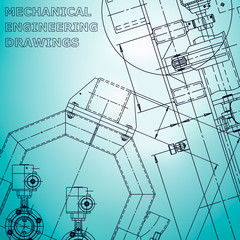 Blueprint, Sketch. Vector engineering illustration. Light blue. Corporate Identity