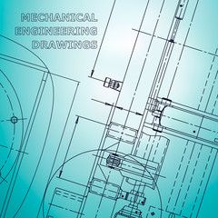 Blueprint, Sketch. Vector engineering illustration. Corporate Identity. Cover, flyer, banner. Light blue