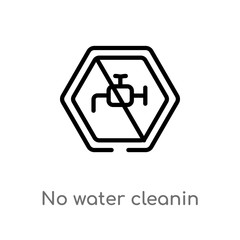 outline no water cleanin vector icon. isolated black simple line element illustration from cleaning concept. editable vector stroke no water cleanin icon on white background