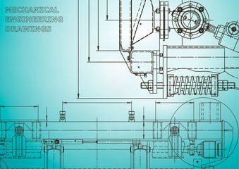 Computer aided design systems. Technical illustration. Light blue