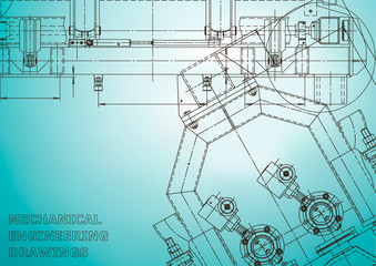 Computer aided design systems. Blueprint, scheme, plan. Light blue