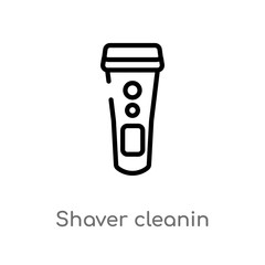 outline shaver cleanin vector icon. isolated black simple line element illustration from cleaning concept. editable vector stroke shaver cleanin icon on white background