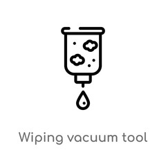 outline wiping vacuum tool vector icon. isolated black simple line element illustration from cleaning concept. editable vector stroke wiping vacuum tool icon on white background
