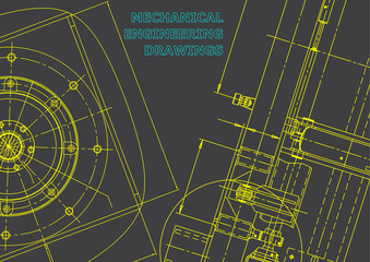 Blueprint, Sketch. Vector engineering illustration. Cover. Gray