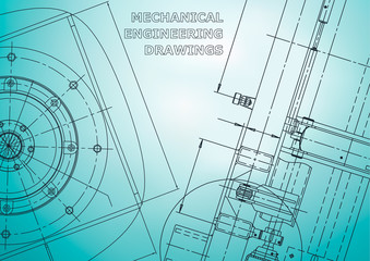 Blueprint, Sketch. Vector engineering illustration. Cover. Light blue