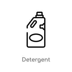 outline detergent vector icon. isolated black simple line element illustration from cleaning concept. editable vector stroke detergent icon on white background