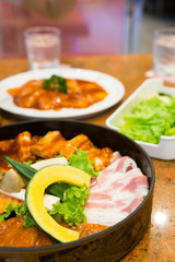 Korean cuisine barbecue grill meat and vegetables