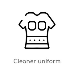 outline cleaner uniform vector icon. isolated black simple line element illustration from cleaning concept. editable vector stroke cleaner uniform icon on white background