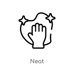 outline neat vector icon. isolated black simple line element illustration from cleaning concept. editable vector stroke neat icon on white background
