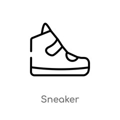 outline sneaker vector icon. isolated black simple line element illustration from clothes concept. editable vector stroke sneaker icon on white background
