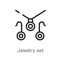 outline jewelry set vector icon. isolated black simple line element illustration from clothes concept. editable vector stroke jewelry set icon on white background