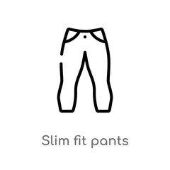 outline slim fit pants vector icon. isolated black simple line element illustration from clothes concept. editable vector stroke slim fit pants icon on white background