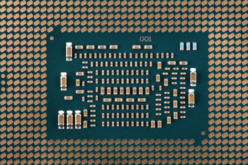 Contacts on the processor close up.
