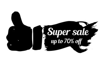 Postcard, flyer, banner. Super Sale. Like