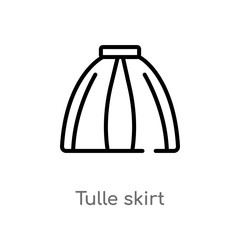 outline tulle skirt vector icon. isolated black simple line element illustration from clothes concept. editable vector stroke tulle skirt icon on white background