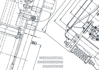 Vector illustration. Computer aided design system. Instrument-making